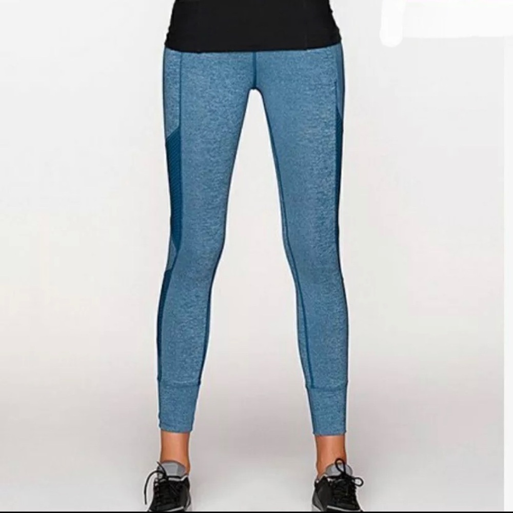 Lorna Jane Storm Excel Core Ankle Bitter Leggings In Hurricane Mari Blue